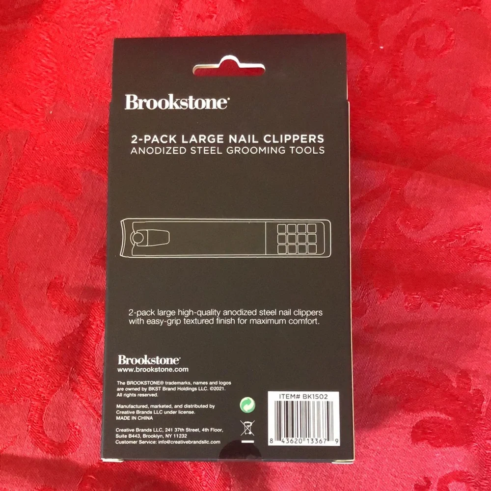 Brookstone 2-pack large anodized steel nail clippers